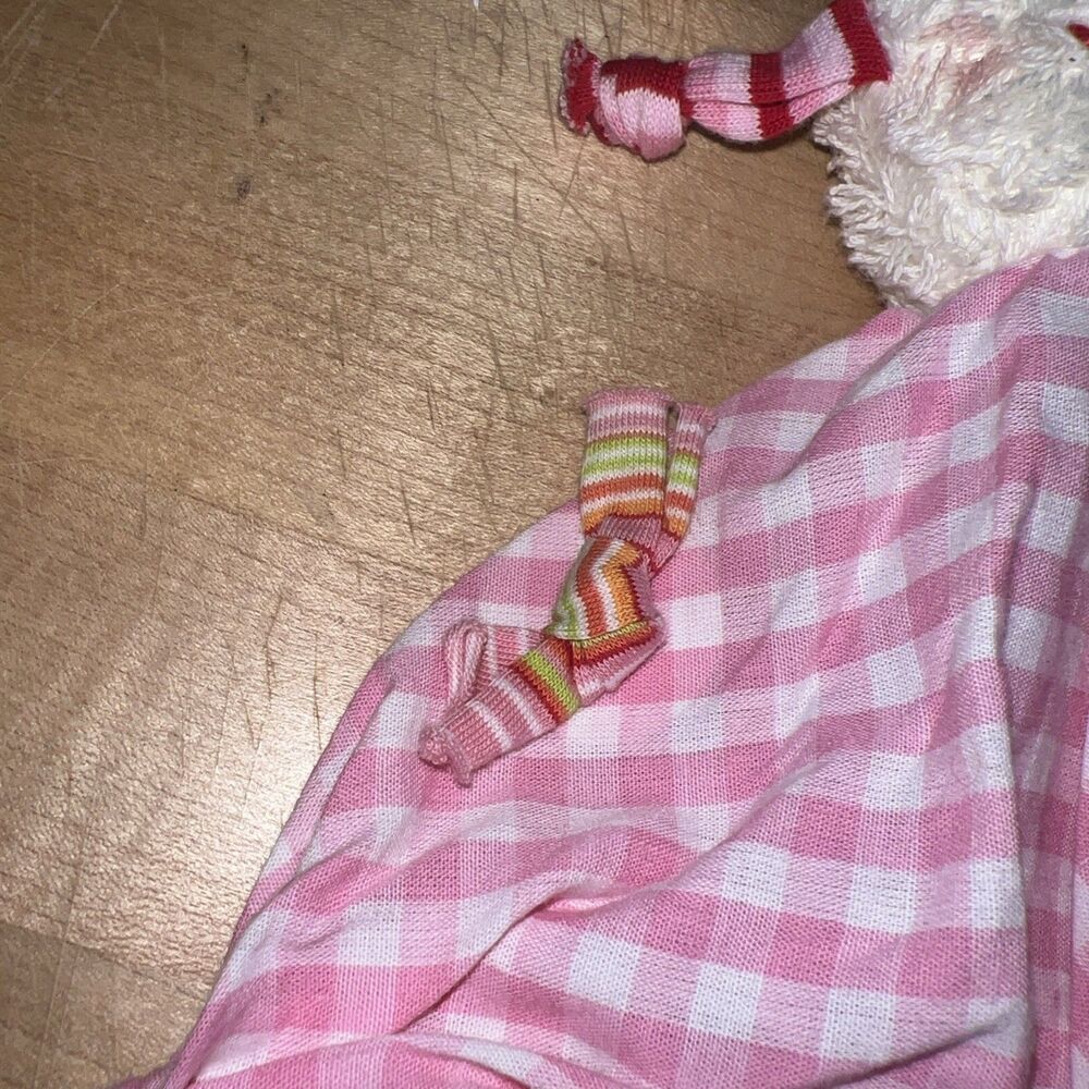 kathe kruse Baby German doll Gigham Pink White Security Lovey 8” - Picture 3 of 4